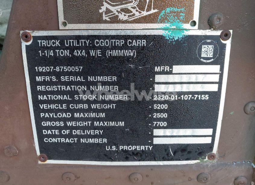 Photo 9 of 1989 American General H1 (VIN 068917)