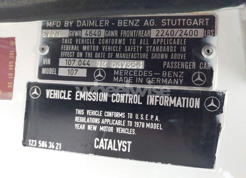 Photo 9 of 1978 Mercedes-benz Sl-class (VIN 10704412047354)