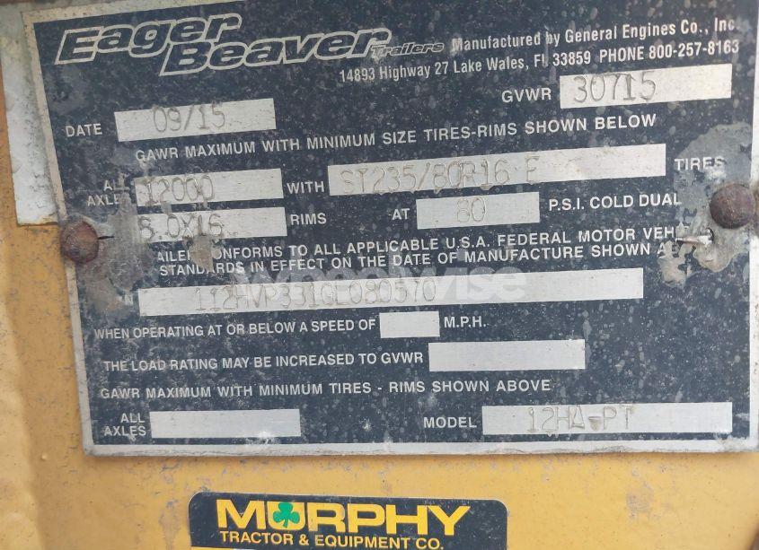 Photo 9 of 2016 Eager Beaver UNKNOWN (VIN 112HVP331GL080570)