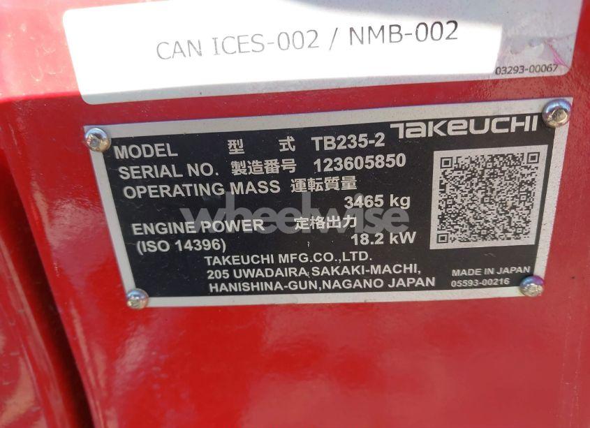 Photo 9 of 2024 Takeuchi Tb235-2 N/A (VIN 123605850)