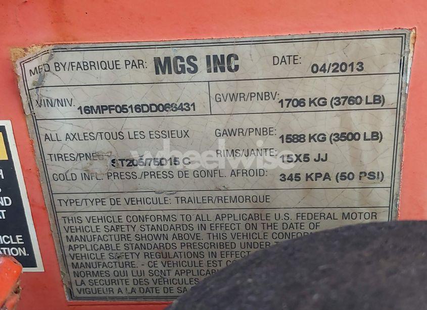 Photo 9 of 2013 Mgs Cd150m PUMP (VIN 16MPF0516DD066431)