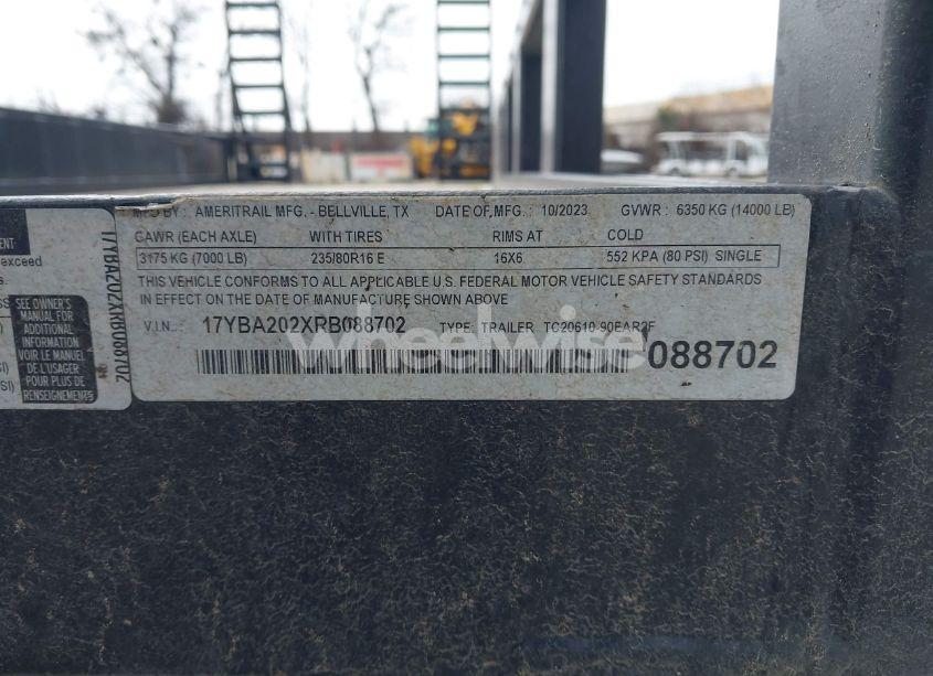 Photo 9 of 2024 Ameritrail Inc. UNKNOWN (VIN 17YBA202XRB088702)