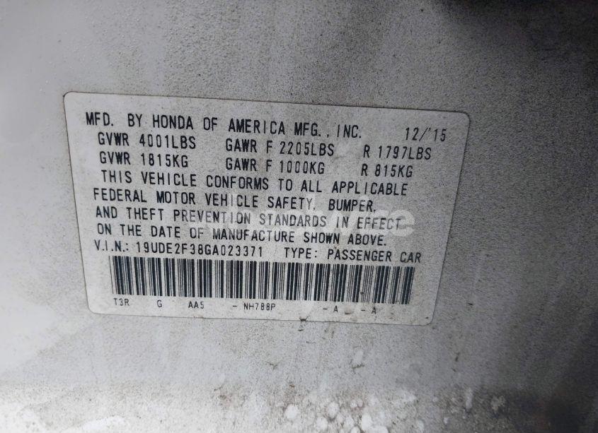 Photo 9 of 2016 Acura Ilx BASE WATCH PLUS (VIN 19UDE2F38GA023371)