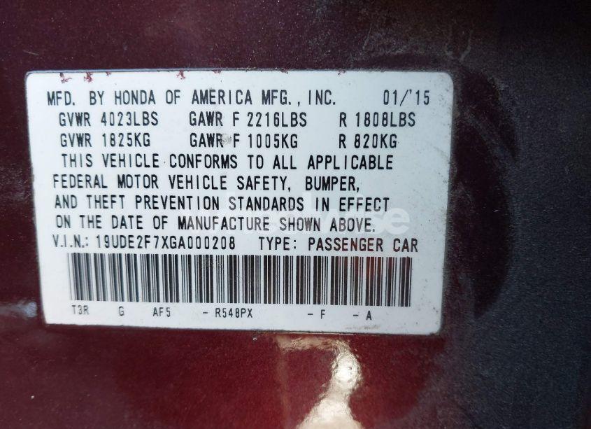 Photo 9 of 2016 Acura Ilx TECHNOLOGY PLUS PACKAGE/W/PREMIUM PKG (VIN 19UDE2F7XGA000208)