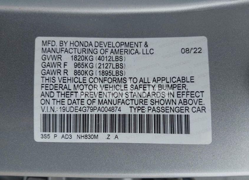 Photo 9 of 2023 Acura Integra A-SPEC W/ TECHNOLOGY (VIN 19UDE4G79PA004874)