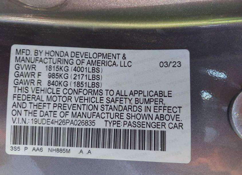 Photo 9 of 2023 Acura Integra (VIN 19UDE4H26PA026835)