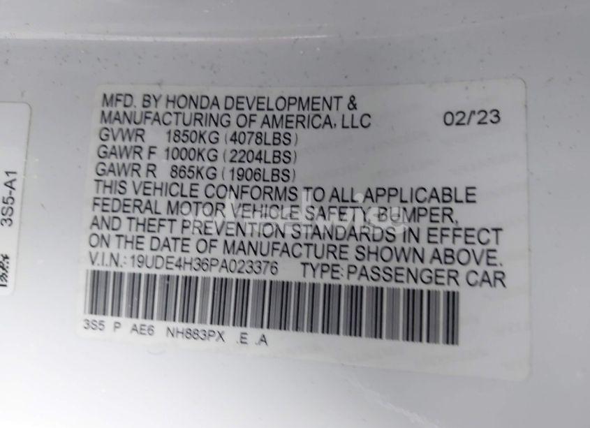 Photo 9 of 2023 Acura Integra A-SPEC (VIN 19UDE4H36PA023376)