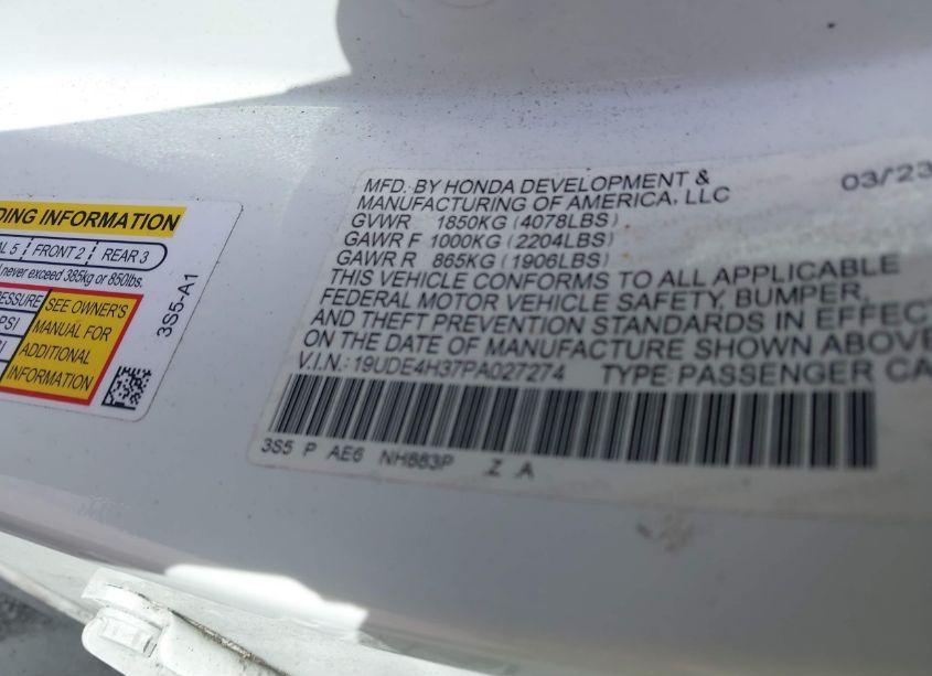 Photo 9 of 2023 Acura Integra A-SPEC (VIN 19UDE4H37PA027274)