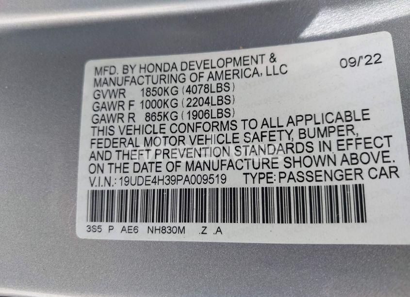 Photo 9 of 2023 Acura Integra A-SPEC (VIN 19UDE4H39PA009519)