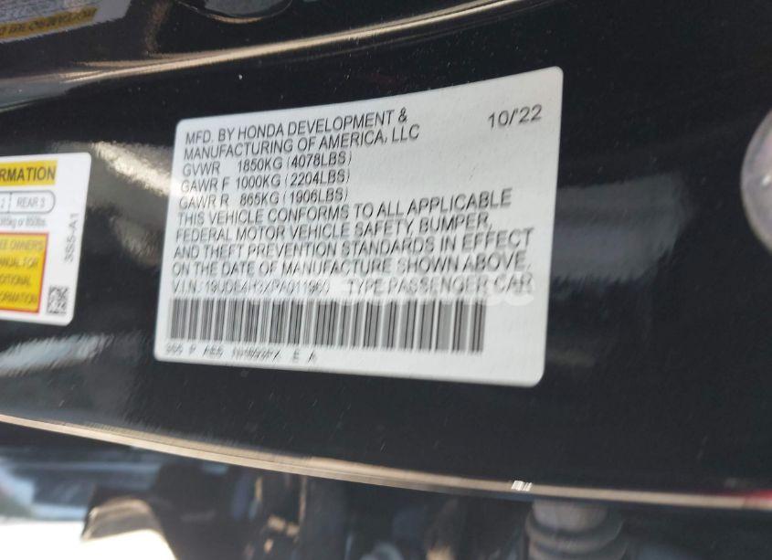 Photo 9 of 2023 Acura Integra A-SPEC (VIN 19UDE4H3XPA011960)