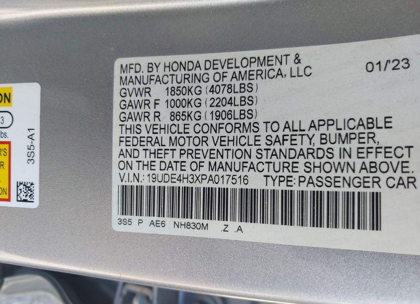 Photo 9 of 2023 Acura Integra A-SPEC (VIN 19UDE4H3XPA017516)