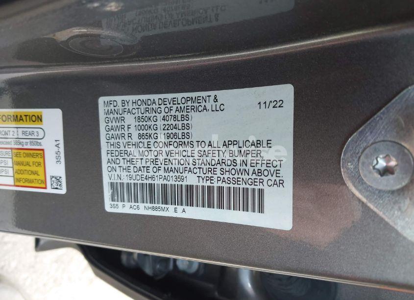 Photo 9 of 2023 Acura Integra A-SPEC W/ TECHNOLOGY (VIN 19UDE4H61PA013591)