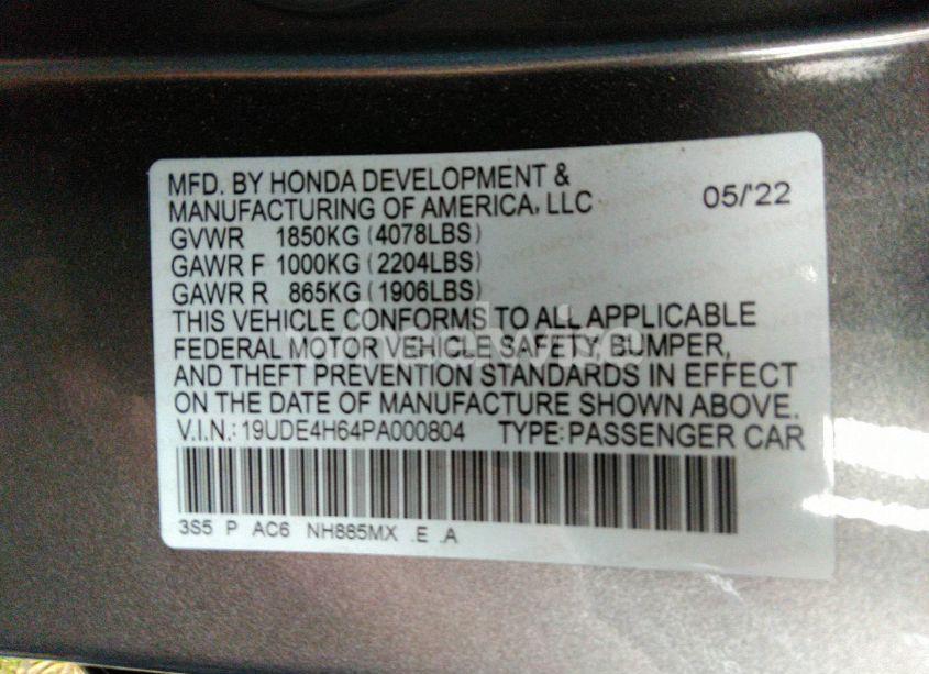 Photo 9 of 2023 Acura Integra A-SPEC W/ TECHNOLOGY (VIN 19UDE4H64PA000804)