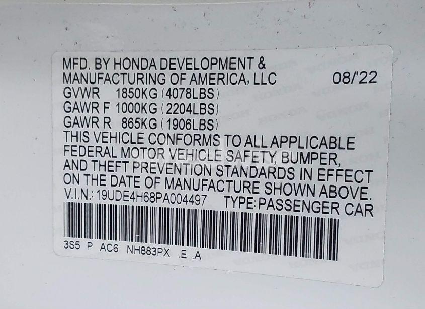Photo 9 of 2023 Acura Integra A-SPEC W/ TECHNOLOGY (VIN 19UDE4H68PA004497)