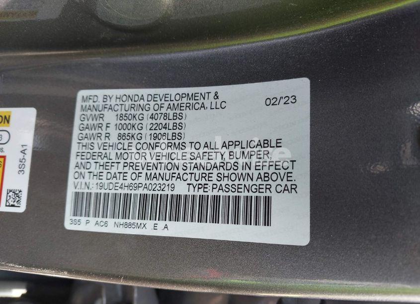 Photo 9 of 2023 Acura Integra A-SPEC W/ TECHNOLOGY (VIN 19UDE4H69PA023219)