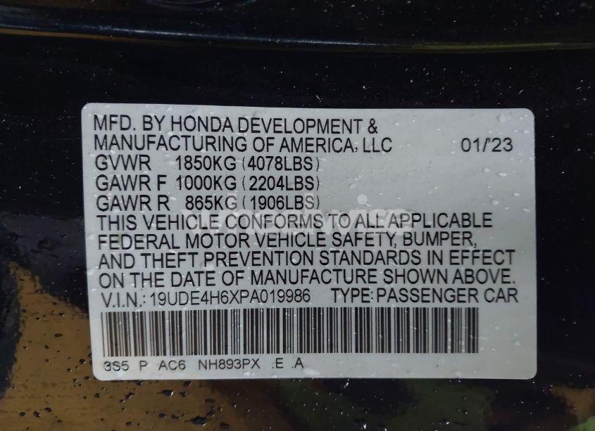 Photo 9 of 2023 Acura Integra A-SPEC W/ TECHNOLOGY (VIN 19UDE4H6XPA019986)