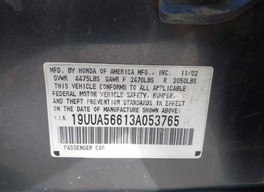 Photo 9 of 2003 Acura Tl 3.2 (VIN 19UUA56613A053765)