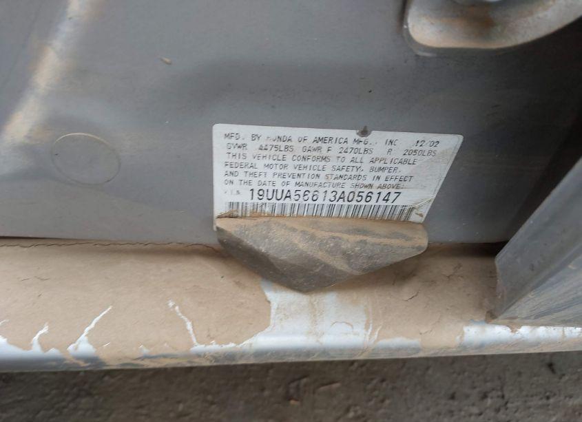 Photo 9 of 2003 Acura Tl 3.2 (VIN 19UUA56613A056147)