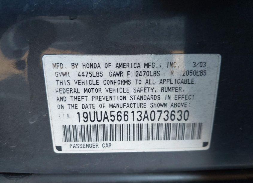 Photo 9 of 2003 Acura Tl 3.2 (VIN 19UUA56613A073630)