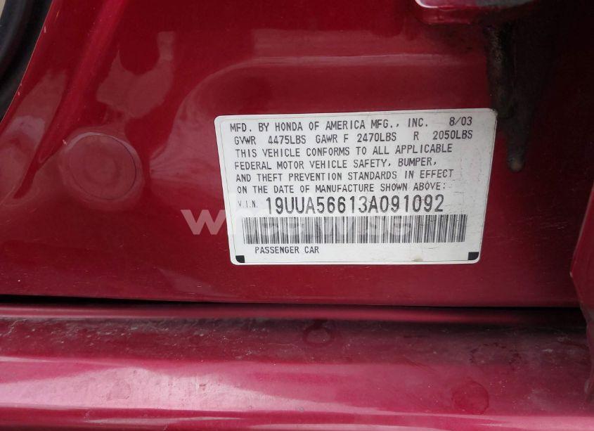 Photo 9 of 2003 Acura Tl 3.2 (VIN 19UUA56613A091092)