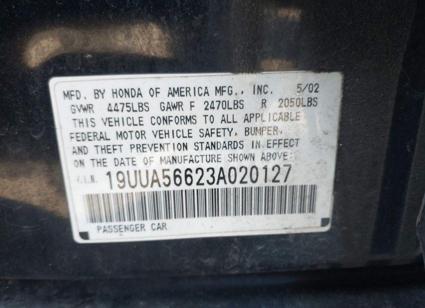 Photo 9 of 2003 Acura Tl 3.2 (VIN 19UUA56623A020127)