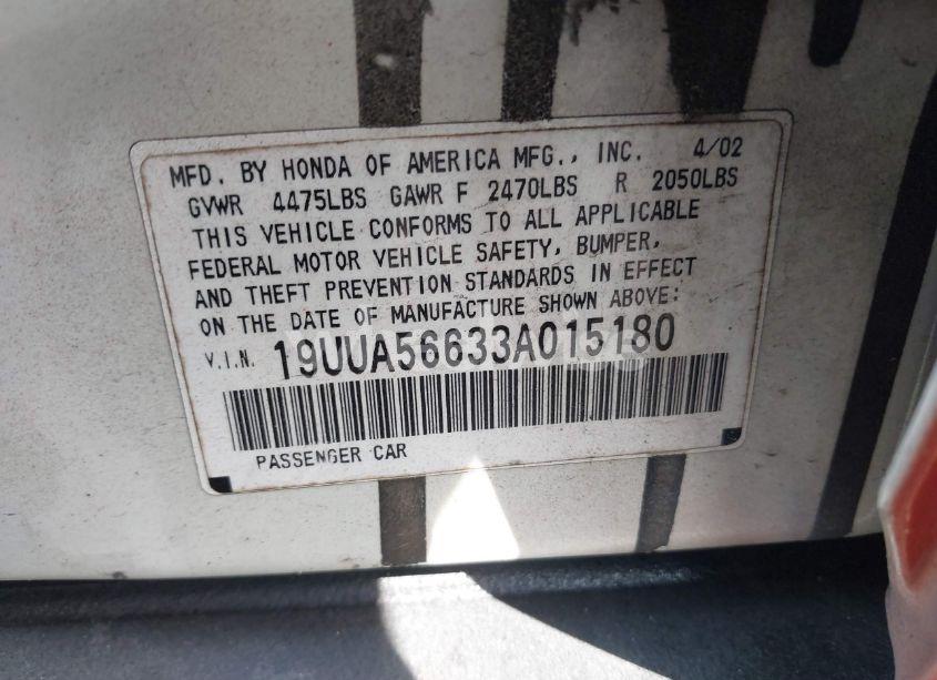 Photo 9 of 2003 Acura Tl 3.2 (VIN 19UUA56633A015180)
