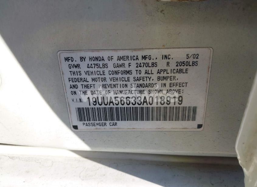 Photo 9 of 2003 Acura Tl 3.2 (VIN 19UUA56633A018919)