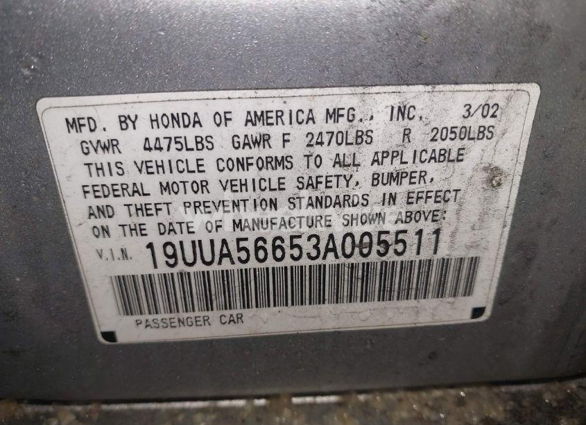 Photo 9 of 2003 Acura Tl 3.2 (VIN 19UUA56653A005511)