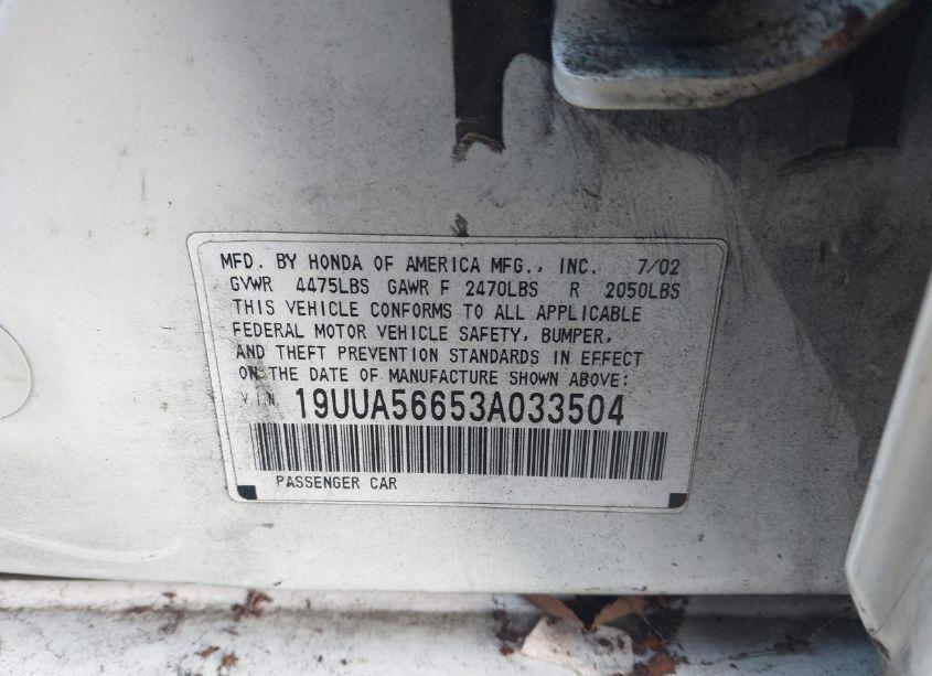 Photo 9 of 2003 Acura Tl 3.2 (VIN 19UUA56653A033504)