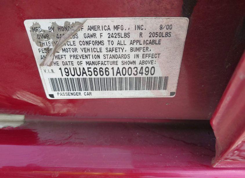 Photo 9 of 2001 Acura Tl 3.2 (VIN 19UUA56661A003490)