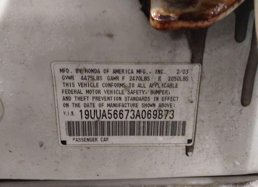 Photo 9 of 2003 Acura Tl 3.2 (VIN 19UUA56673A069873)
