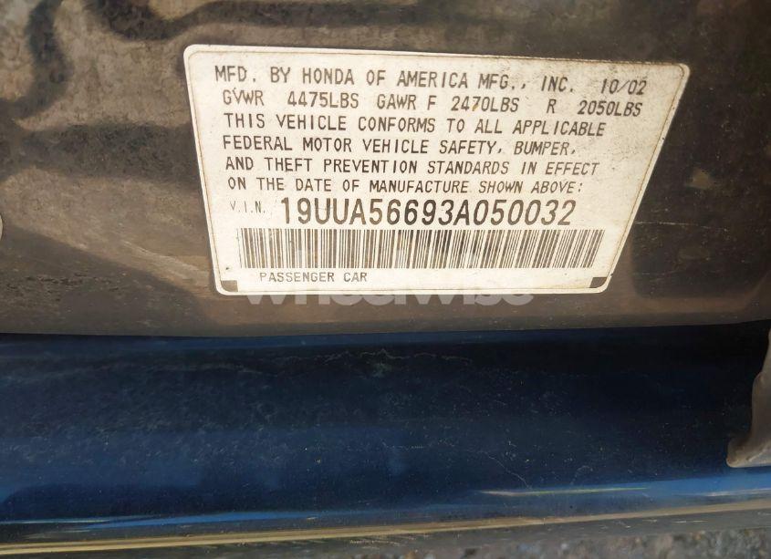 Photo 9 of 2003 Acura Tl 3.2 (VIN 19UUA56693A050032)