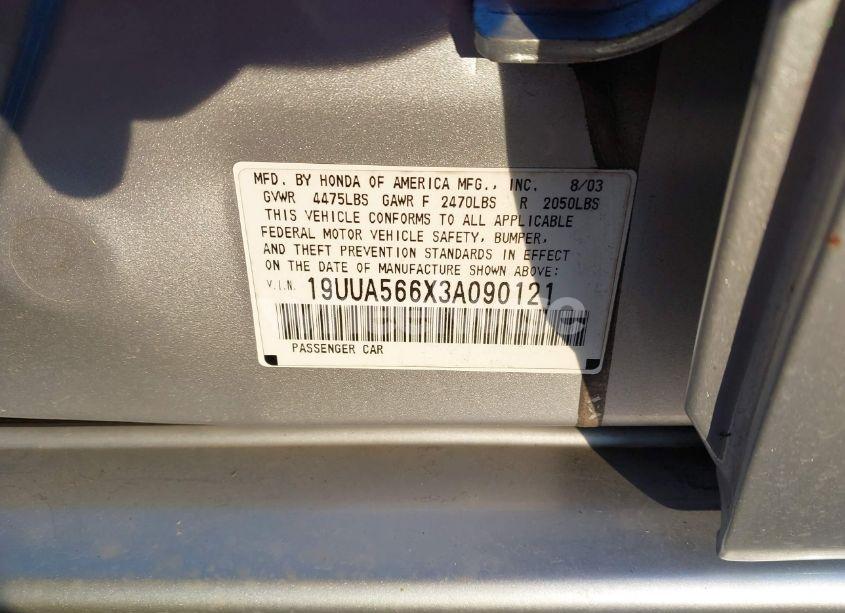 Photo 9 of 2003 Acura Tl 3.2 (VIN 19UUA566X3A090121)