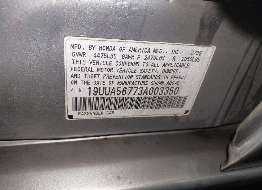Photo 9 of 2003 Acura Tl 3.2 (VIN 19UUA56773A003350)