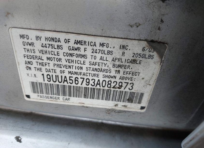 Photo 9 of 2003 Acura Tl 3.2 (VIN 19UUA56793A082973)