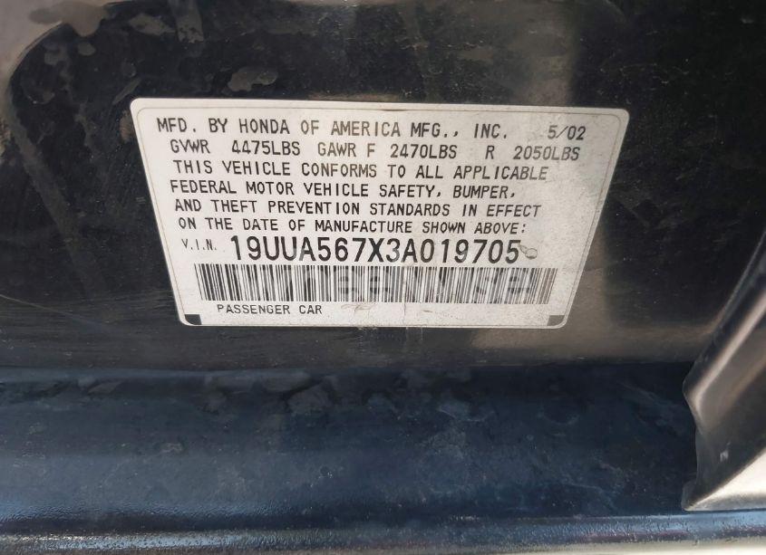 Photo 9 of 2003 Acura Tl 3.2 (VIN 19UUA567X3A019705)