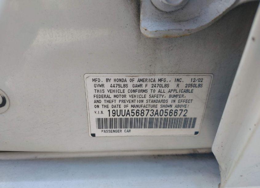 Photo 9 of 2003 Acura Tl 3.2 TYPE S (VIN 19UUA56873A056672)