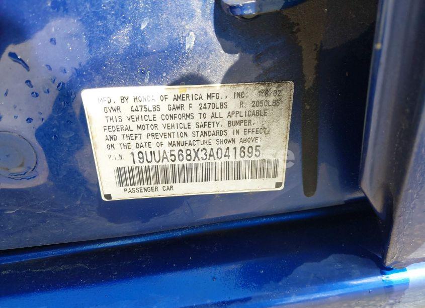 Photo 9 of 2003 Acura Tl 3.2 TYPE S (VIN 19UUA568X3A041695)