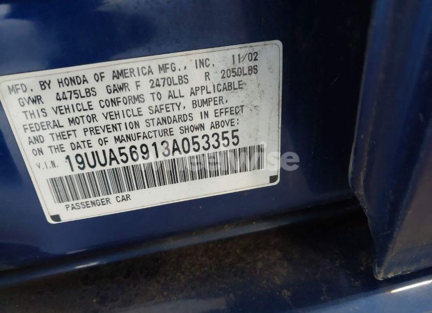 Photo 9 of 2003 Acura Tl 3.2 TYPE S (VIN 19UUA56913A053355)