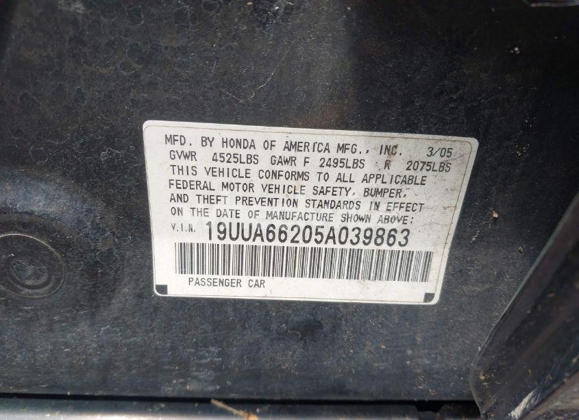 Photo 9 of 2005 Acura Tl N/A (VIN 19UUA66205A039863)