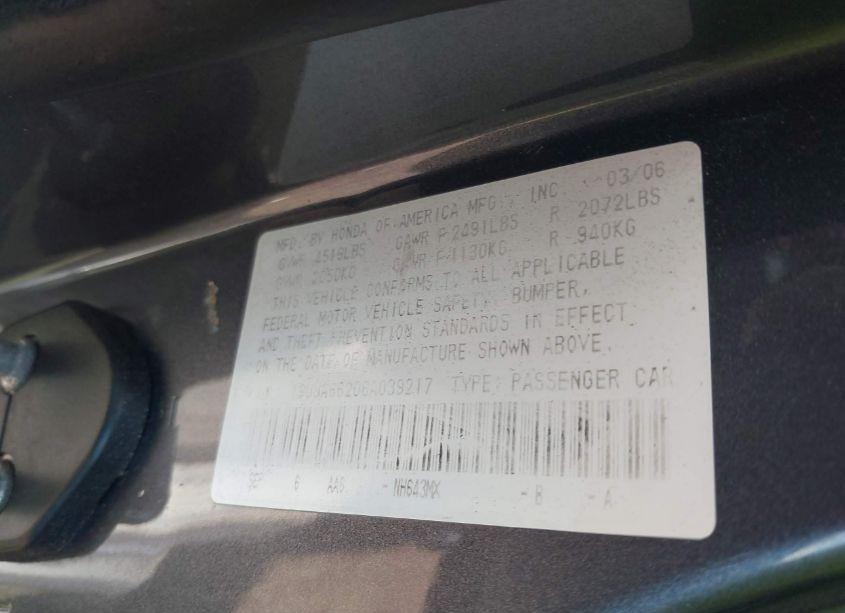 Photo 9 of 2006 Acura Tl (VIN 19UUA66206A039217)