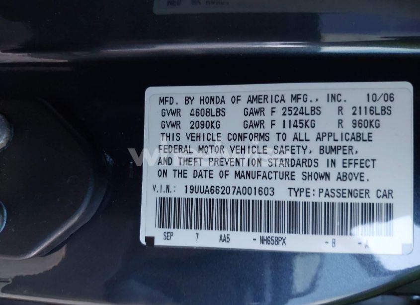 Photo 9 of 2007 Acura Tl 3.2 (VIN 19UUA66207A001603)
