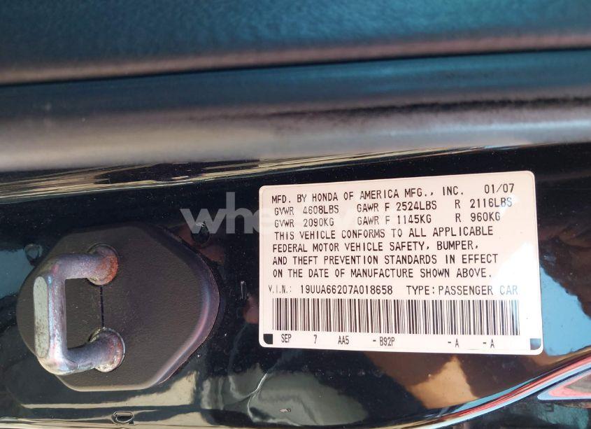 Photo 9 of 2007 Acura Tl 3.2 (VIN 19UUA66207A018658)