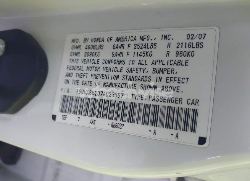 Photo 9 of 2007 Acura Tl 3.2 (VIN 19UUA66207A023097)