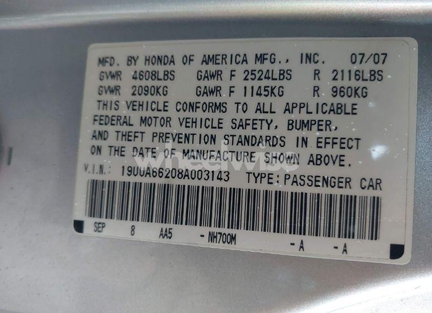 Photo 9 of 2008 Acura Tl 3.2 (VIN 19UUA66208A003143)