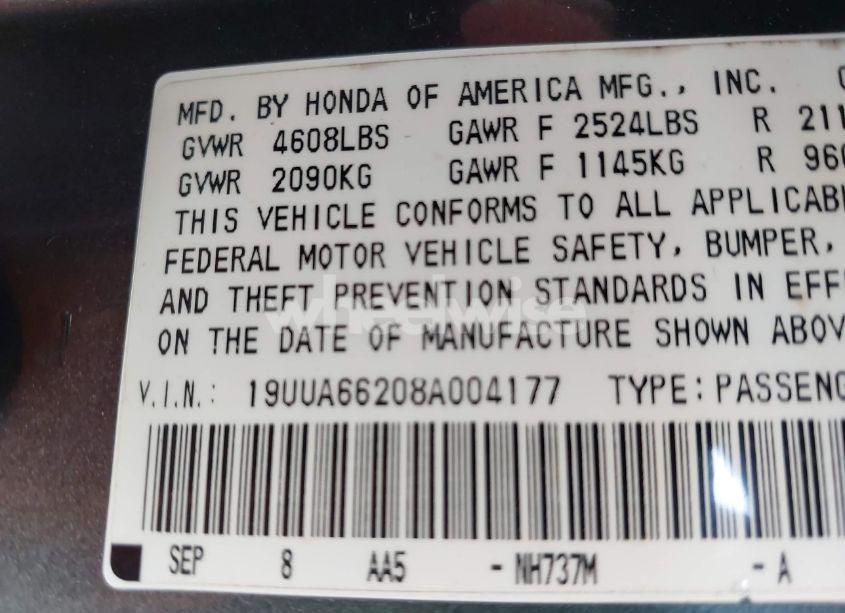 Photo 9 of 2008 Acura Tl 3.2 (VIN 19UUA66208A004177)