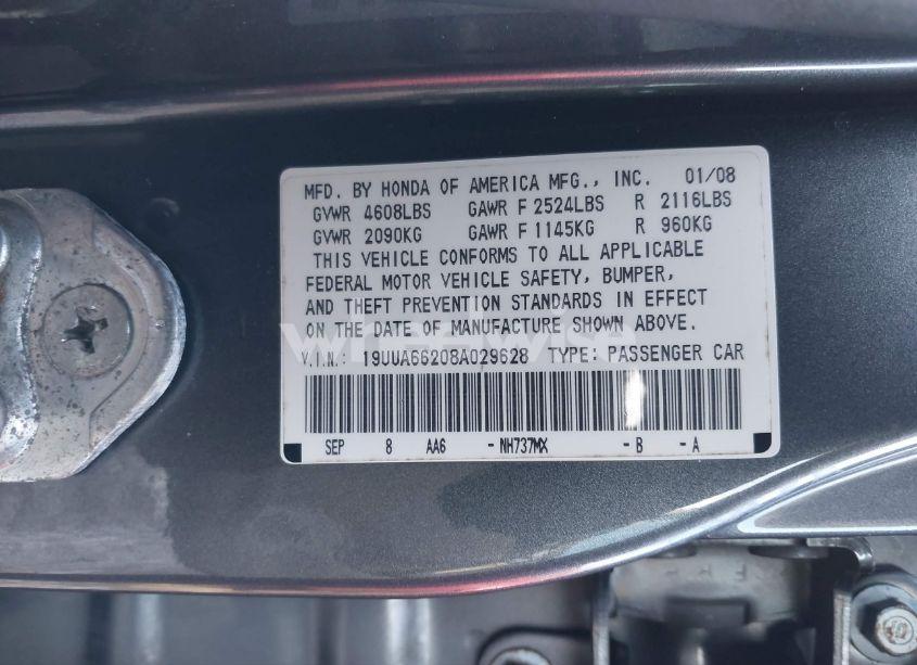 Photo 9 of 2008 Acura Tl 3.2 (VIN 19UUA66208A029628)