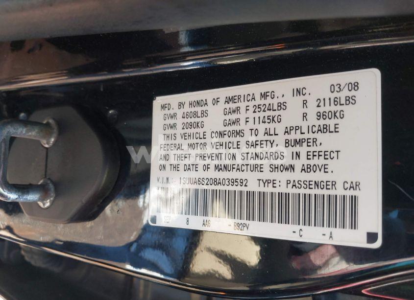Photo 9 of 2008 Acura Tl 3.2 (VIN 19UUA66208A039592)