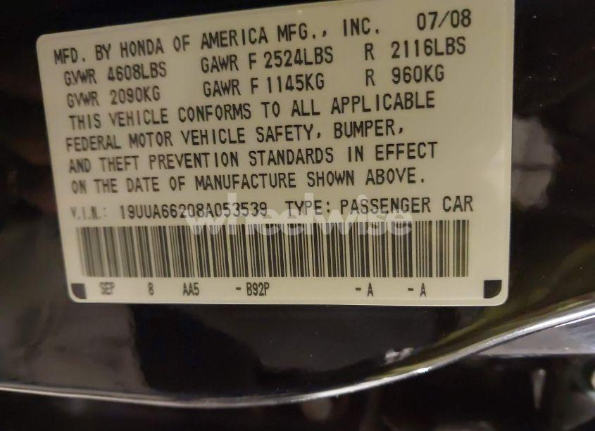 Photo 9 of 2008 Acura Tl 3.2 (VIN 19UUA66208A053539)