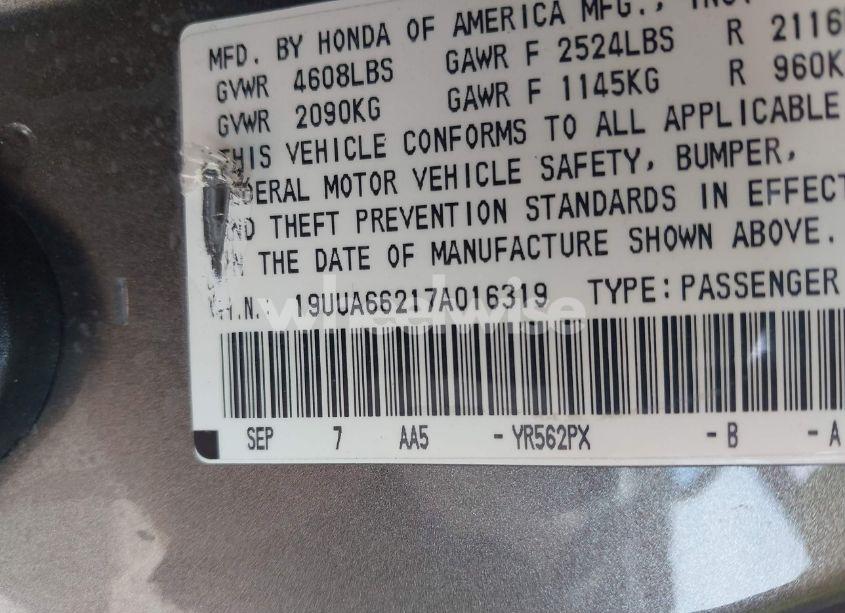 Photo 9 of 2007 Acura Tl 3.2 (VIN 19UUA66217A016319)